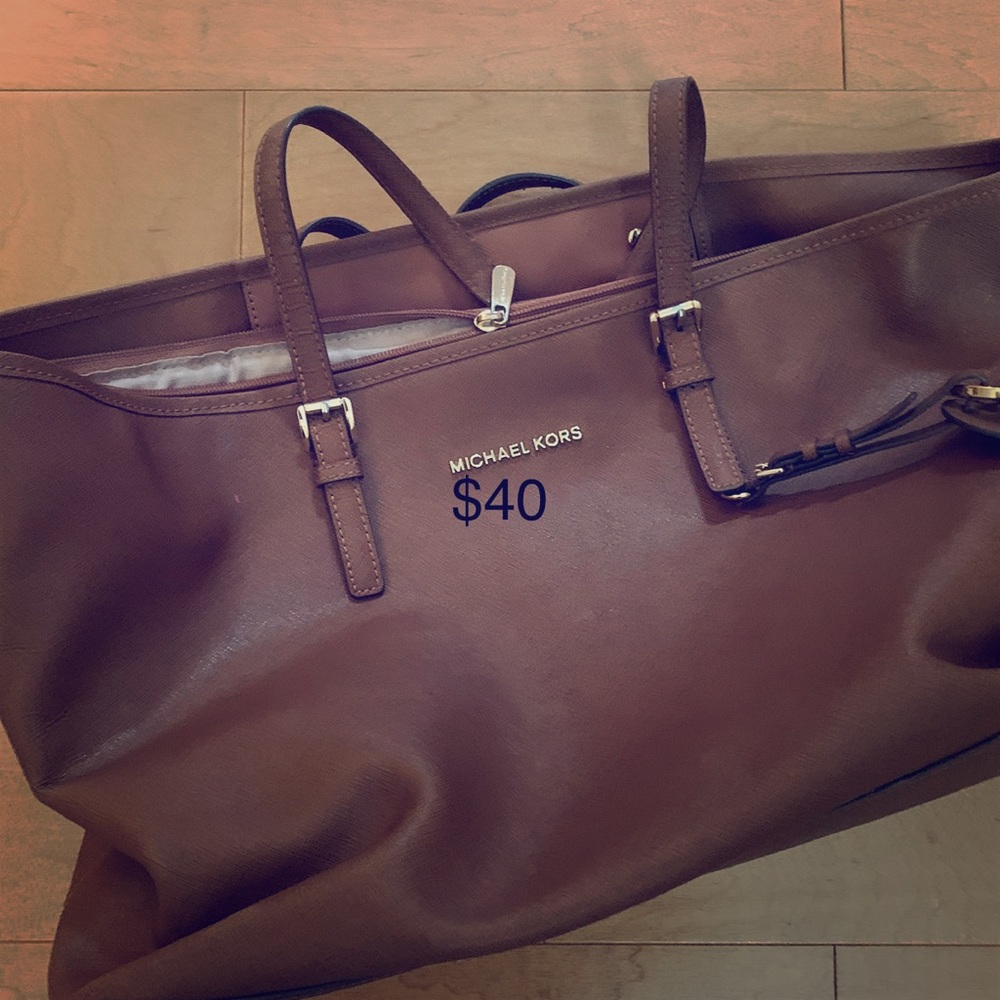 Michael Kors Brown Leather Tote Bag